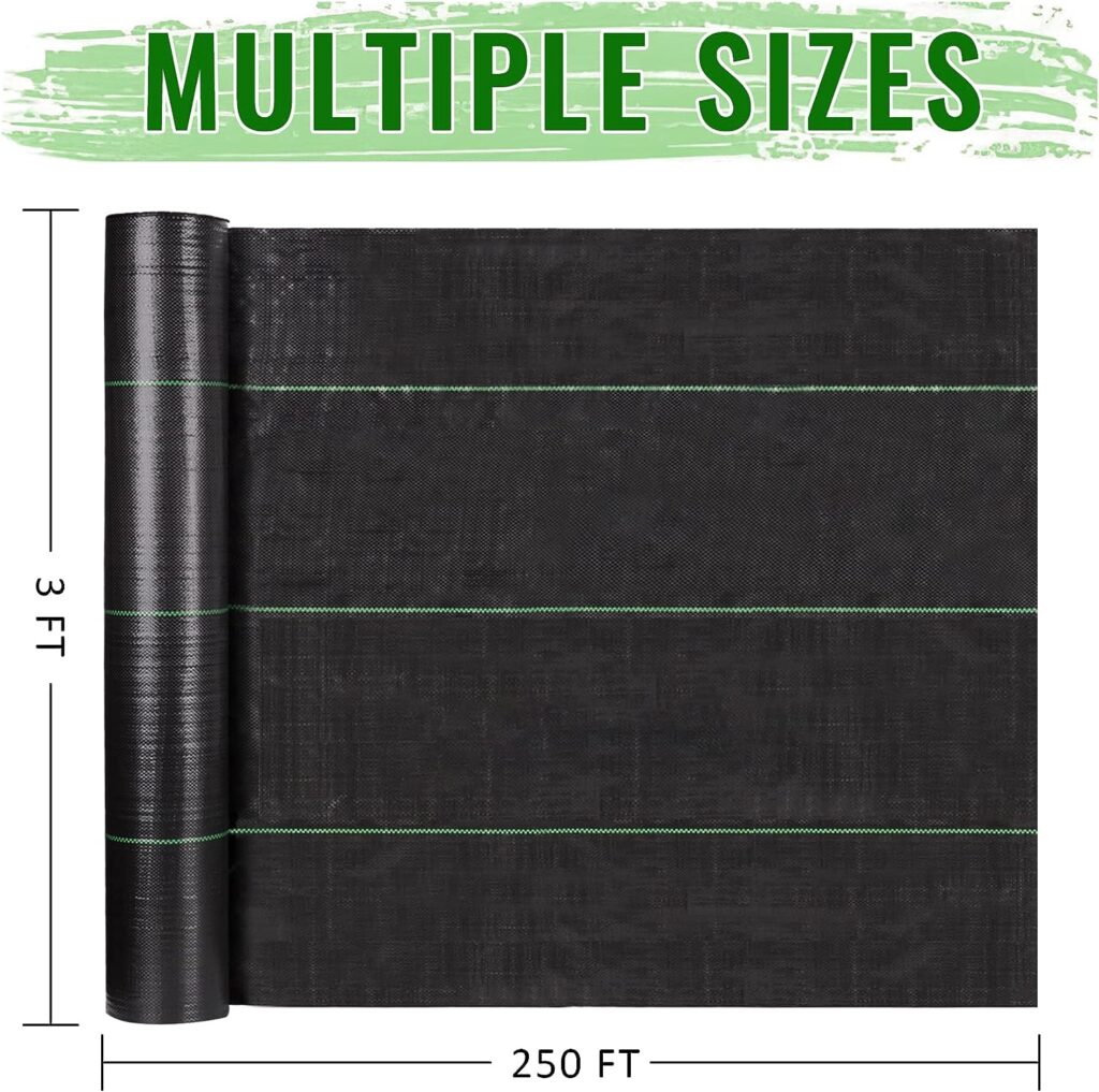 GRASSCLUB 3ft x 250ft Weed Barrier Landscape Fabric Heavy Duty Premium Weed Control Fabric Durable  Eco-Friendly Weed Block Gardening Mat