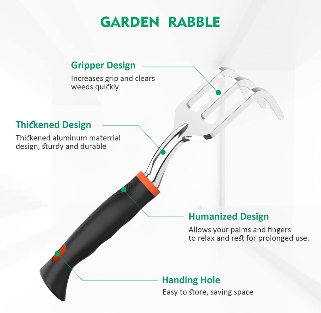 SXDEJKAY Garden Tool Set, 3 Pack Aluminum Heavy Duty Gardening Hand Tools, Includes Hand Trowel/Shovel, Pruning Shears and Hand Rake with Soft Rubberized Non-Slip Ergonomic Handle, Garden Gifts