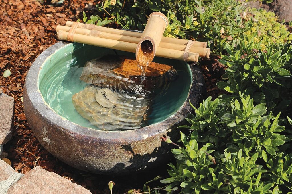 Bamboo Accents Water Fountain with Pump, Indoor/Outdoor Fountain, 12” Wide Three-Arm Style Base, Smooth Split-Resistant Bamboo to Create Your Own Zen Fountain (Container Not Included)