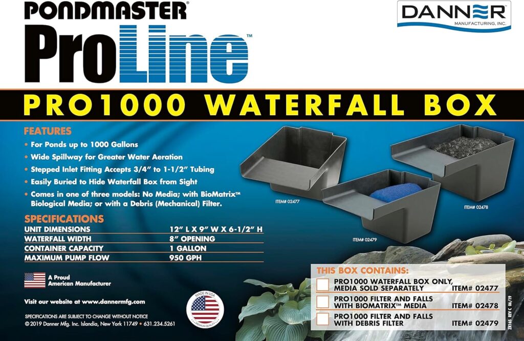 Danner Manufacturing, Inc., ProLine Pro1000 Pond Waterfall Box, 02477