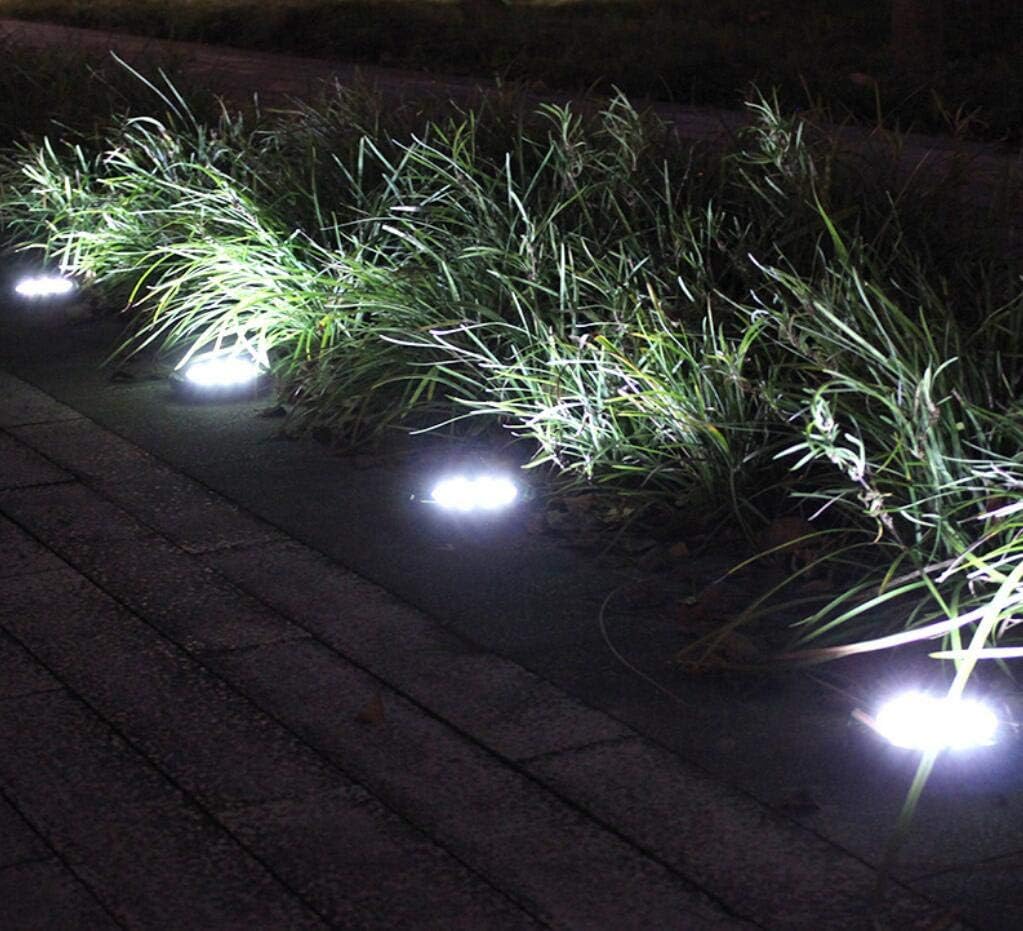 Solar Ground Lights 8 LED Disk Light Solar Powered Outdoor in-Ground Lights for Outdoor Garden Lawn Yard Walkway Pool Patio Deck Pathway,4 Pack,White,Imitation Marble Shell