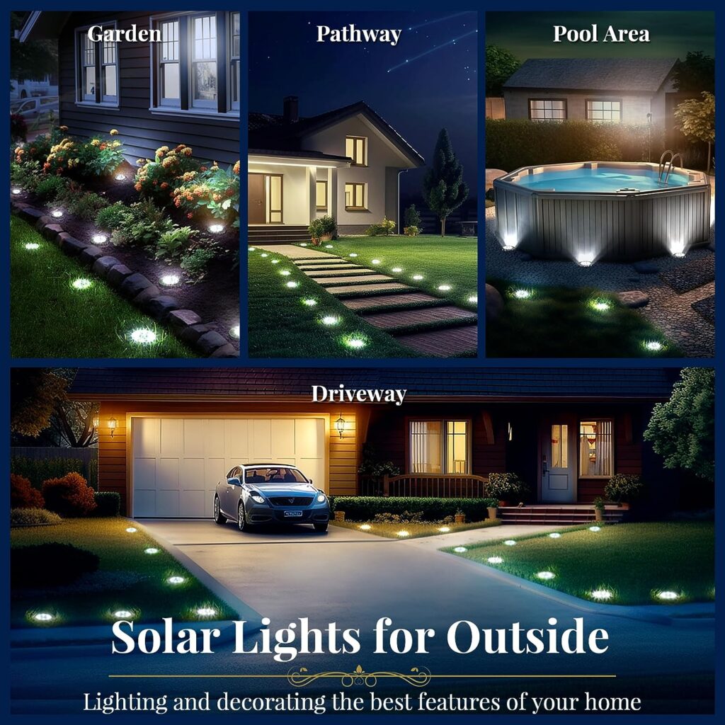SOLPEX 12 Pack Solar Ground Lights 16 Pack Solar Deck Lights