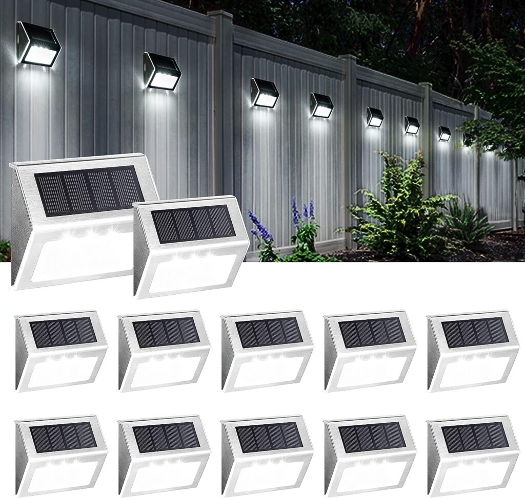 SOLPEX Solar Outdoor Lights, 8 Solar Powered Disk Lights,12 Pack Solar Step Lights,Waterproof Garden Landscape Lighting for Yard Deck Lawn Patio Pathway Walkway