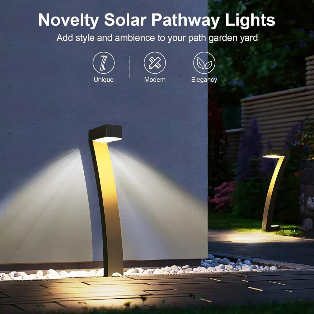 WdtPro Solar Outdoor Lights Pathway, 6 Pack Bright Outdoor Solar Lights Waterproof, 12 Hrs Solar Garden Lights Decorative, Auto On/Off Solar Lights for Outside Landscape Path Yard Walkway Driveway
